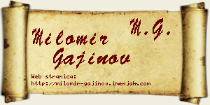 Milomir Gajinov vizit kartica